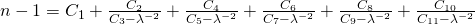Rendered by QuickLaTeX.com n-1 = C_1 + \frac{C_2}{C_3-\lambda^{-2}} + \frac{C_4}{C_5-\lambda^{-2}} + \frac{C_6}{C_7-\lambda^{-2}} + \frac{C_8}{C_9-\lambda^{-2}} + \frac{C_{10}}{C_{11}-\lambda^{-2}}