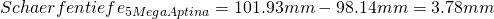 Schaerfentiefe_{5 Mega Aptina} = 101.93mm-98.14mm = 3.78mm