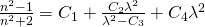 \frac{n^2-1}{n^2+2} = C_1 + \frac{C_2 \lambda^2}{\lambda^2-C_3} + C_4 \lambda^2