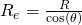 Rendered by QuickLaTeX.com R_e = \frac{R}{\cos(\theta)}