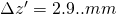 Rendered by QuickLaTeX.com \Delta z' = 2.9.. mm
