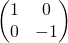 Rendered by QuickLaTeX.com \begin{pmatrix} 1 & 0 \\ 0 & -1 \end{pmatrix}