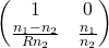 \begin{pmatrix} 1 & 0 \\ \frac{n_1 - n_2}{R n_2} & \frac{n_1}{n_2} \end{pmatrix}