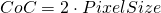 Rendered by QuickLaTeX.com CoC=2 \cdot PixelSize