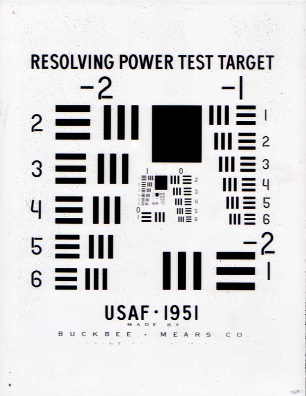Usaf 1951 Resolution Test Chart